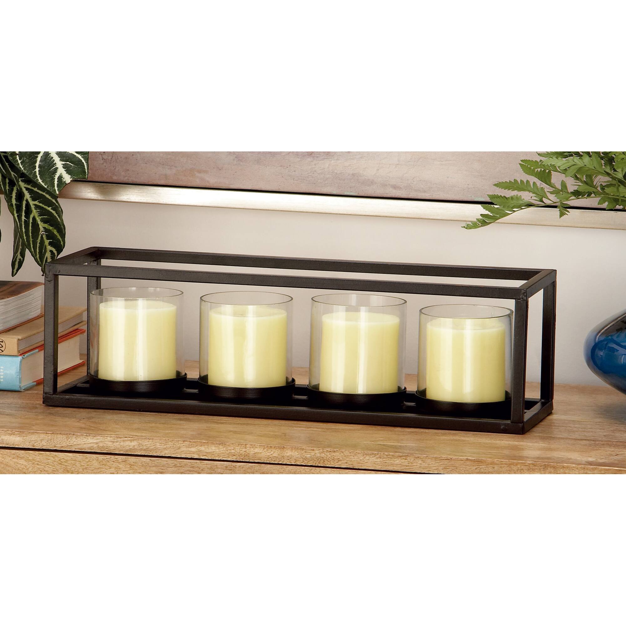 18'' Black Iron Contemporary Votive Candle Holder